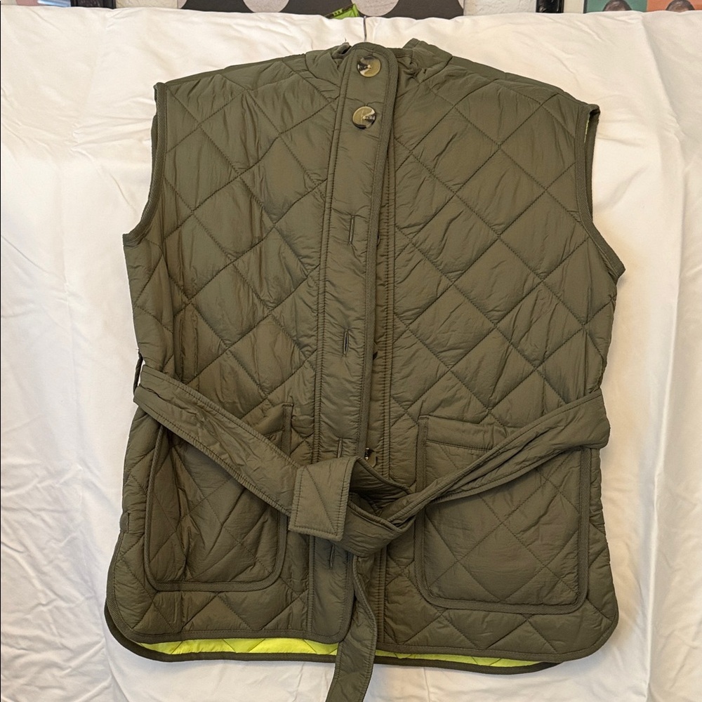 Olive Quilted Women's Vest